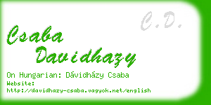 csaba davidhazy business card